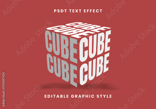 White And Gray Extruded Cube Font Perspective Square Text Effect