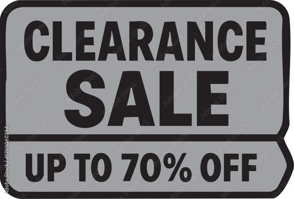 Fototapeta premium Clearance Sale Sign Up To 70 Percent Off.