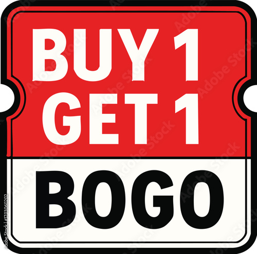 Buy One Get One Free BOGO Special Offer.