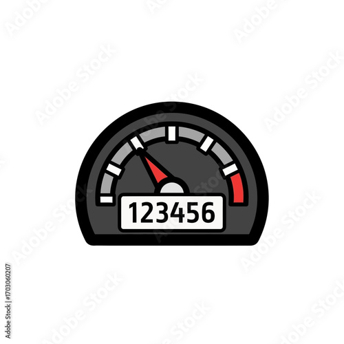 Vehicle gauge shows speed inside car display