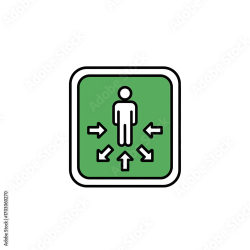 Figure moves directions green box decision illustration