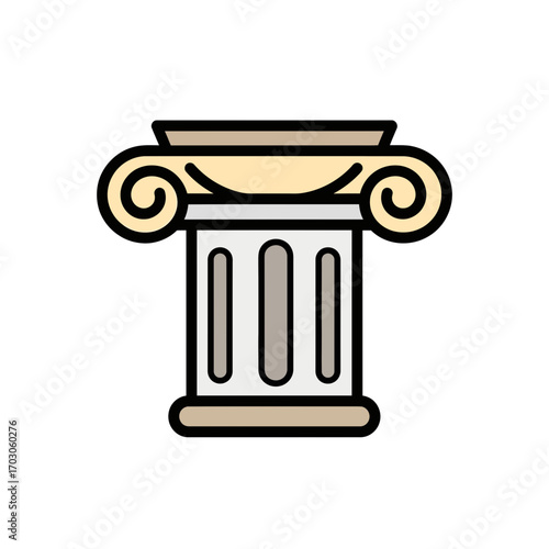Classic column supports structure architecturally indoors
