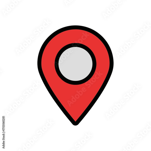Free Download Red pointer indicates location on white background - GFXLoad
