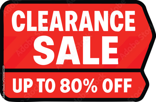 Clearance Sale Banner with Up to 80 Percent Discount Offers for Customers.