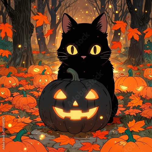 Halloween concept, October, AI