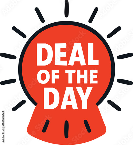 Deal of the Day promotional badge or sticker for special offers and discounts.