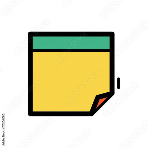 Yellow note adheres office memo reminders close up