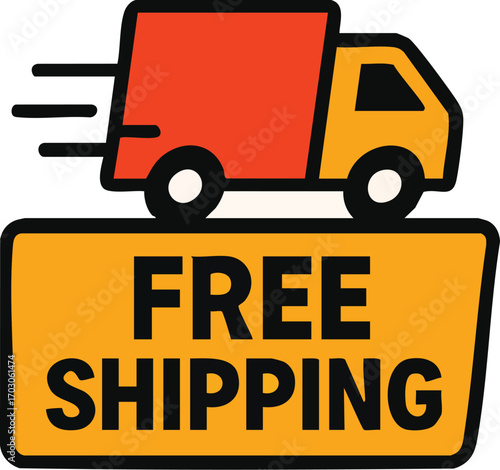 Free Shipping Delivery Truck Icon.