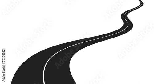 a winding road stretches into the distance with smooth curves