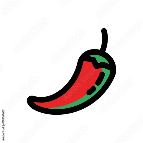 Red pepper illustration spices food plainly