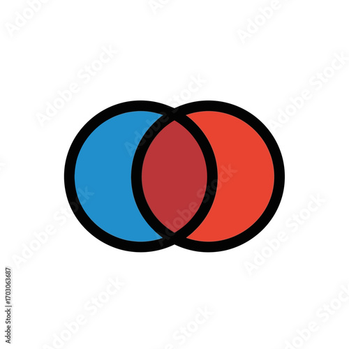 Overlapping circles blend color diagram concept abstract