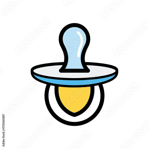 Blue pacifier soothes baby infancy child development stage illustration design
