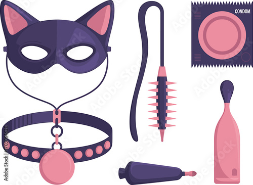 Collection of adult toys and accessories for intimate moments