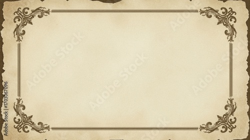 Weathered cream colored parchment style certificate