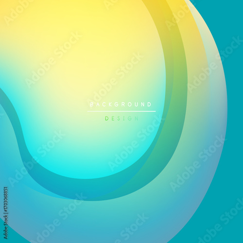 Abstract gradient background. Yellow transitions to green, then turquoise. Minimalist design with flowing shapes, soft colors.