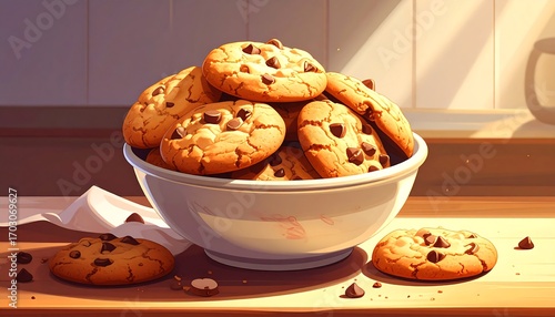 A bowl overflowing with cookies