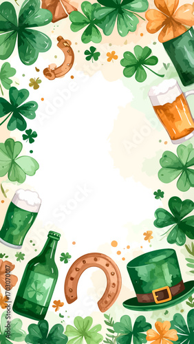 St. Patricks Day celebration elements.