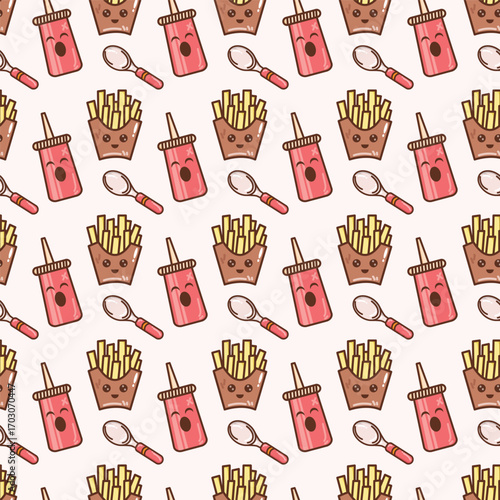Hand drawn bakery pattern collection