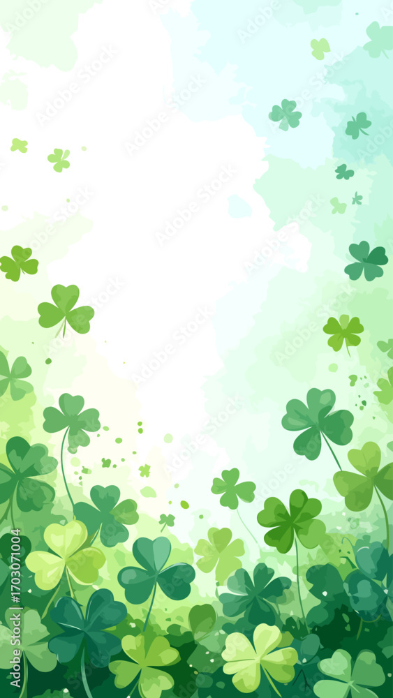 Fototapeta premium vibrant green clover leaves, close up, clover pattern, shamrock design, nature background.