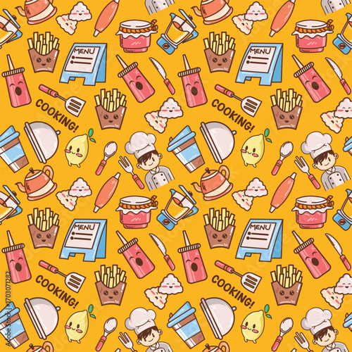 Hand drawn bakery pattern collection