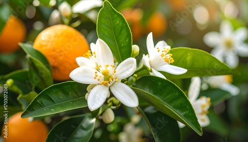 Fototapeta Naklejka Na Ścianę i Meble -  Blooming orange blossoms
