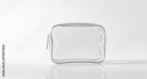 Transparent Cosmetic Bag, Clear Travel Pouch, See-Through Zipper Case, Minimalist Design, Modern Accessory, Fashionable Storage