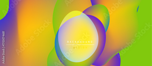 Abstract fluid shapes blend vibrant colors. Gradient transitions create dynamic visual effect. Modern design element for backgrounds.