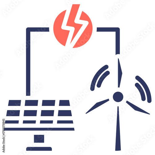 Smart Grid glyph color icon