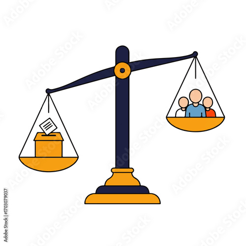 Democracy Balance Peoples Will and Voting Process.