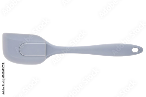 Flexible gray silicone spatula for cooking and baking tasks isolated on a transparent background