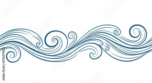Decorative ocean waves pattern for artistic and coastal design projects