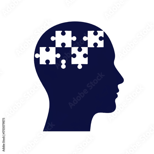 Human Mind Puzzle Concept for Mental Health.