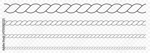 Rope brush pattern. Thread pattern seamless . rope vector illustration on Transparent background. EPS 10.