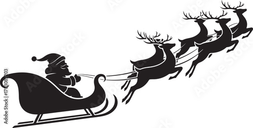 santa claus sleigh Santa's Sleigh and Reindeer Flying Silhouette Vector

Christmas Santa Sled with Reindeer Team Graphic

Festive Reindeer Sleigh and Santa Claus Outline