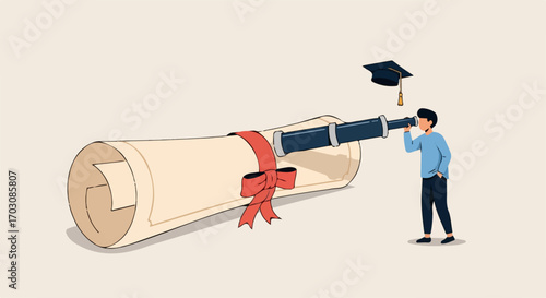 diploma with a megaphone