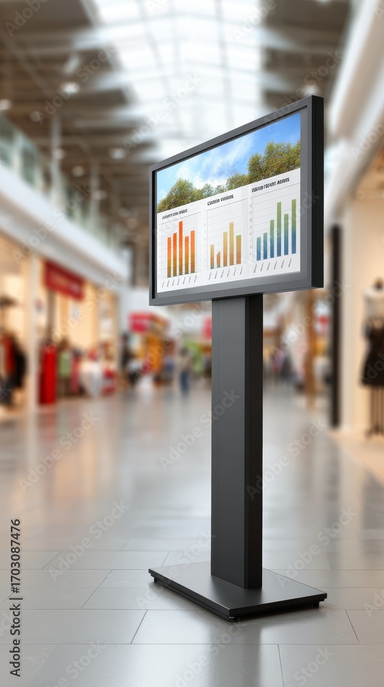 Obraz premium Dynamic information display, a comprehensive visualization of data and insights on large screen.