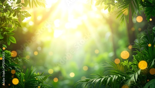 Fototapeta Naklejka Na Ścianę i Meble -  Lush jungle sunlight