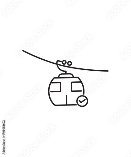 cable car icon, vector best line icon.