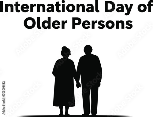 Silhouette of elderly couple sitting a bench for international day of older persons