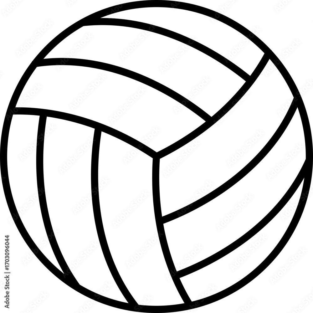 Naklejka premium Black volleyball icon - outline