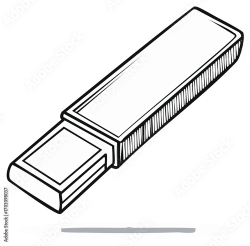 Hand drawn sketch illustration of a USB memory stick or flash drive