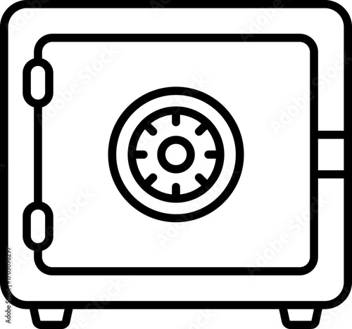 Black safebox icon - outline