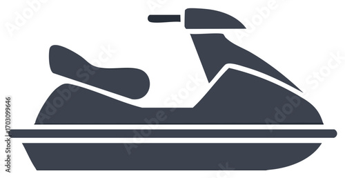 Personal watercraft jet ski icon for summer recreation sports activity