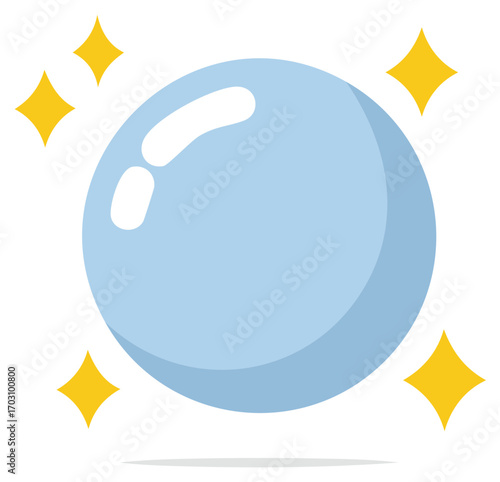 Bubble of Light with Stars, Simple Illustration, Isolated