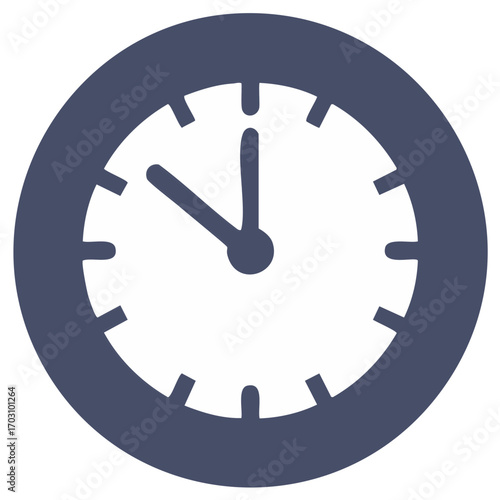 Stylized Wall Clock Illustration for Time Management Concepts and Productivity