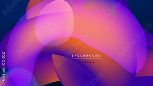 Abstract fluid shapes blend vibrant colors. Gradient transitions create dynamic visual effect. Modern design element for backgrounds.
