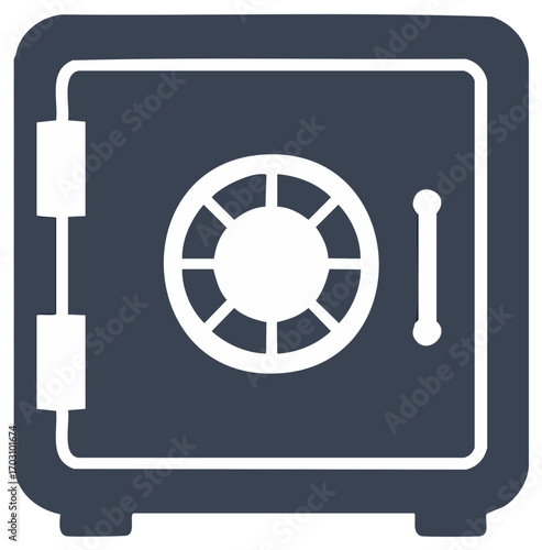 Strongbox Safe Icon with Combination Lock Dial for Security and Protection
