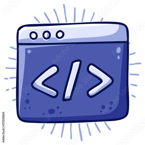 Web coding icon, programming concept design, software development graphic illustration
