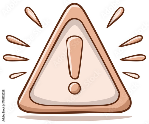Hand drawn illustration of an exclamation mark inside a triangle caution sign