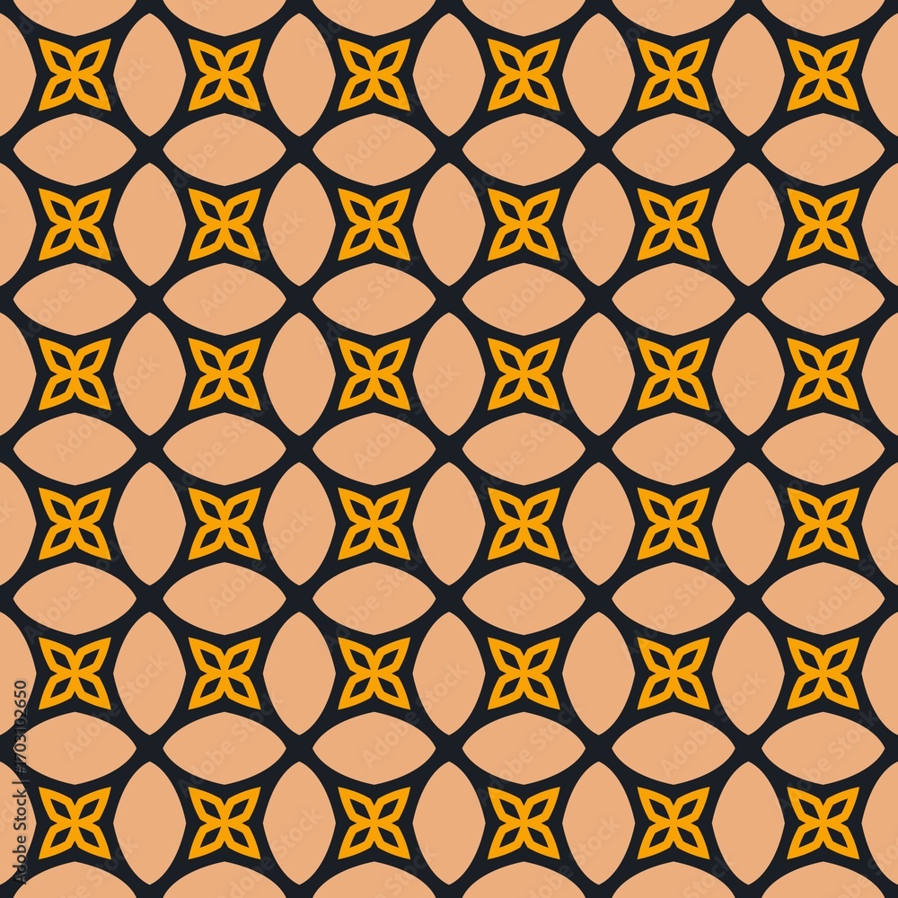 Fototapeta premium Geometric vintage gold star seamless pattern tile decoration